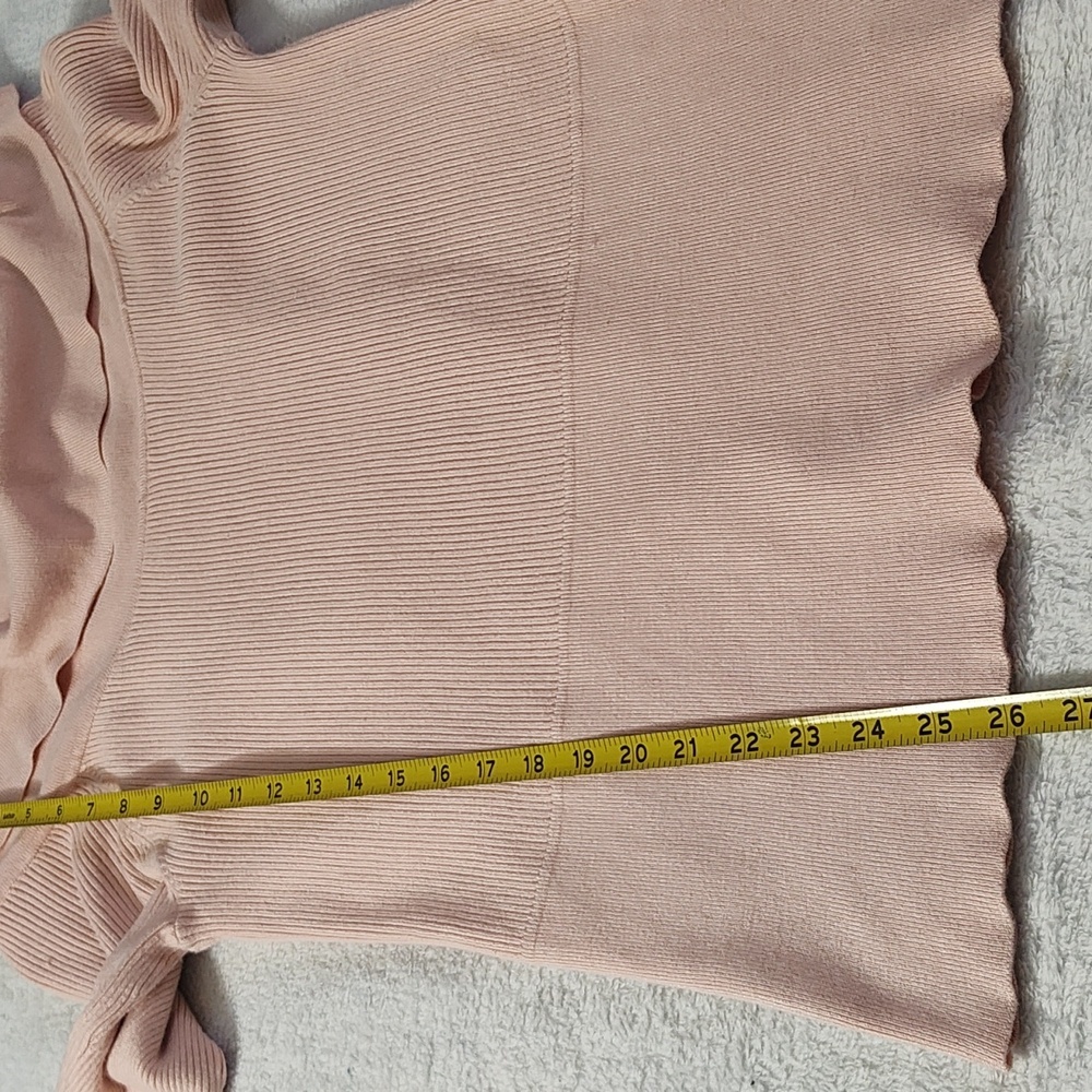 Chic Off-Shoulder Blush Sweater - Picture 6 of 12